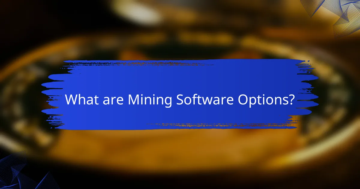 What are Mining Software Options?