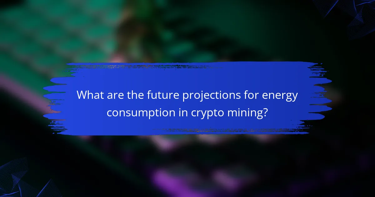 What are the future projections for energy consumption in crypto mining?