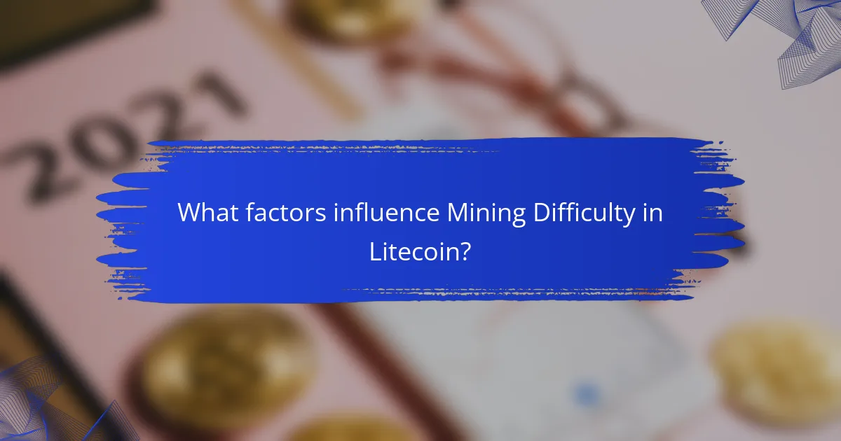 What factors influence Mining Difficulty in Litecoin?